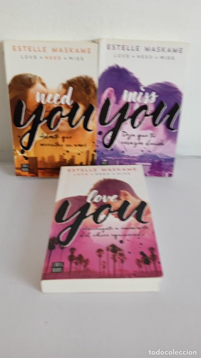 Libros de segunda mano: LOVE - NEED - MISS Trilog&iacute;a Estelle Maskame