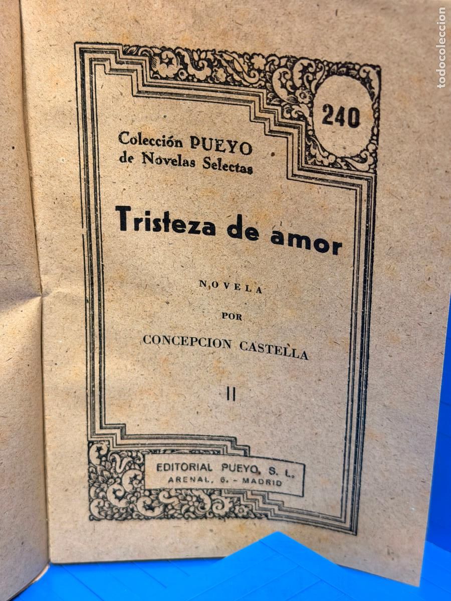 Libros de segunda mano: TRISTEZA DE AMOR - CONCEPCION CASTELLA - Foto 3