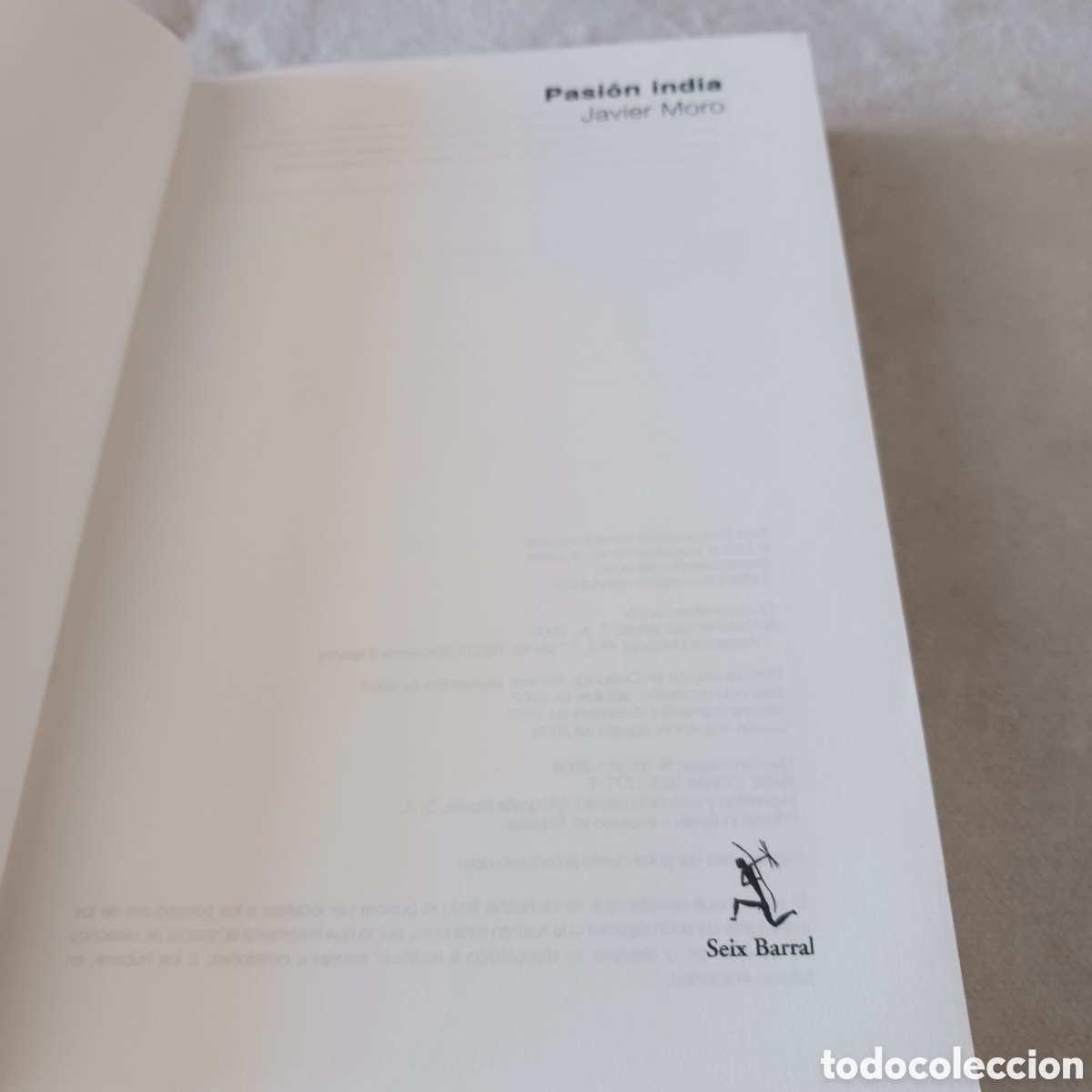 Libros de segunda mano: Pasi&oacute;n India de Javier Moro - Foto 6