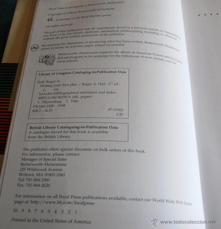 Libros de segunda mano: WRITING YOUR FIRST PLAY, ROGER A. HALL, SECOND EDITION - Foto 3