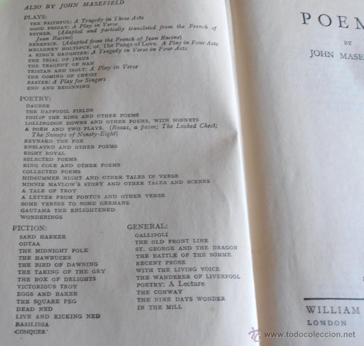 Libros de segunda mano: POEMS BY JOHN MASEFIELD- 1946 - Foto 4
