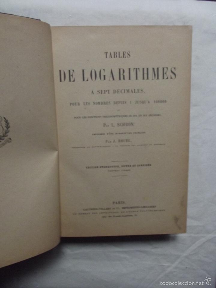 Libros de segunda mano: TABLES DE LOGARITHMES A SEPT DECIMALES - Foto 2