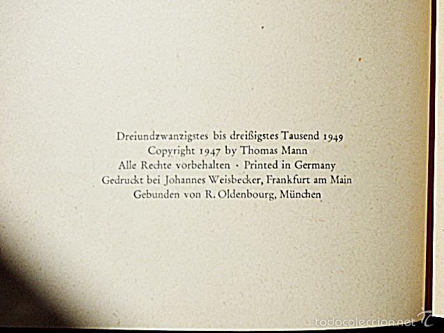 Libros de segunda mano: THOMAS MANN - DOKTOR FAUSTUS - 1949 Edici&oacute;n temprana - En alem&aacute;n - Foto 7