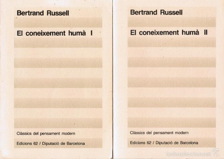 Libros de segunda mano: Bertrand Russell: El coneixement hum&agrave; (2 vols.) - Foto 1