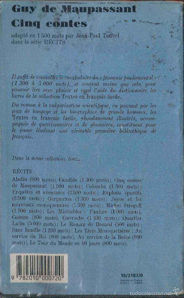 Libros de segunda mano: Cinq contes. Guy de Maupassant. Ed. Hachette. 1981 - Foto 2