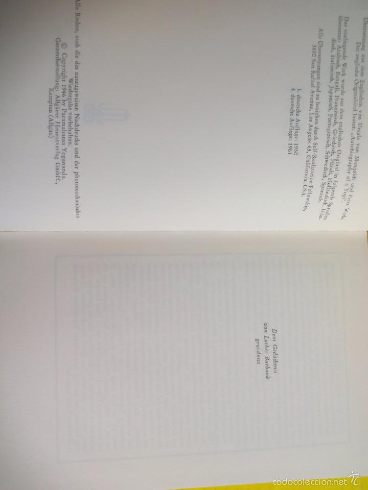 Libros de segunda mano: Paramahansa Yogananda. Autobiographie Eines Yogi.1961 - Foto 3