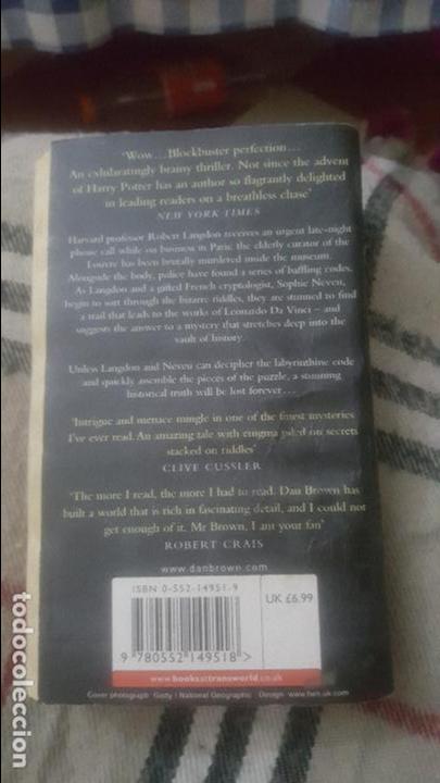 Libros de segunda mano: THE DA VINCI CODE. EL C&Oacute;DIGO DA VINCI. DAN BROWN. EN 8NGLES 2004 - Foto 2