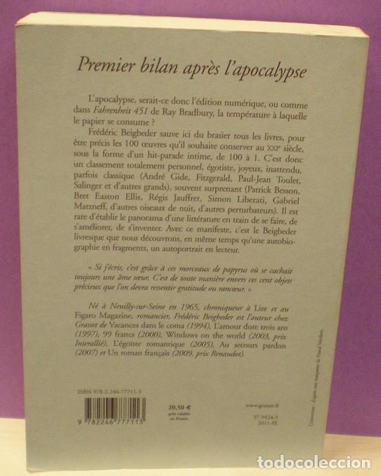 Libros de segunda mano: Premier Bilan  Apr&eacute;s Lapocalypse - Fr&eacute;deric Beigbeder - Frances - Foto 2