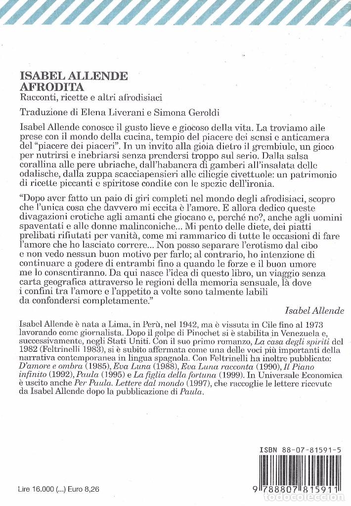 Libros de segunda mano: Isabel Allende. Afrodita. En italiano - Foto 2