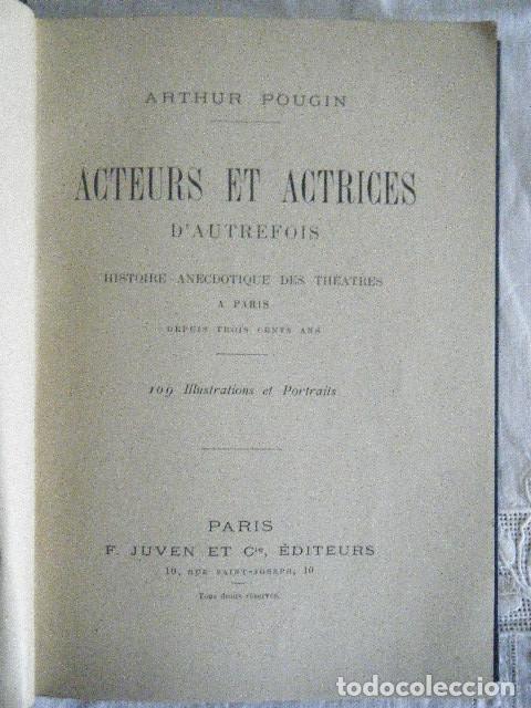 Libros de segunda mano: POUGIN.- Acteurs et actrices d&acute;autrefois (Paris) - Foto 2