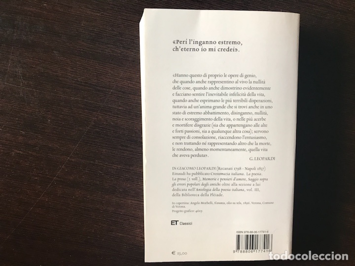 Libros de segunda mano: Canti. Giacomi Leopardi. Eunadi - Foto 2