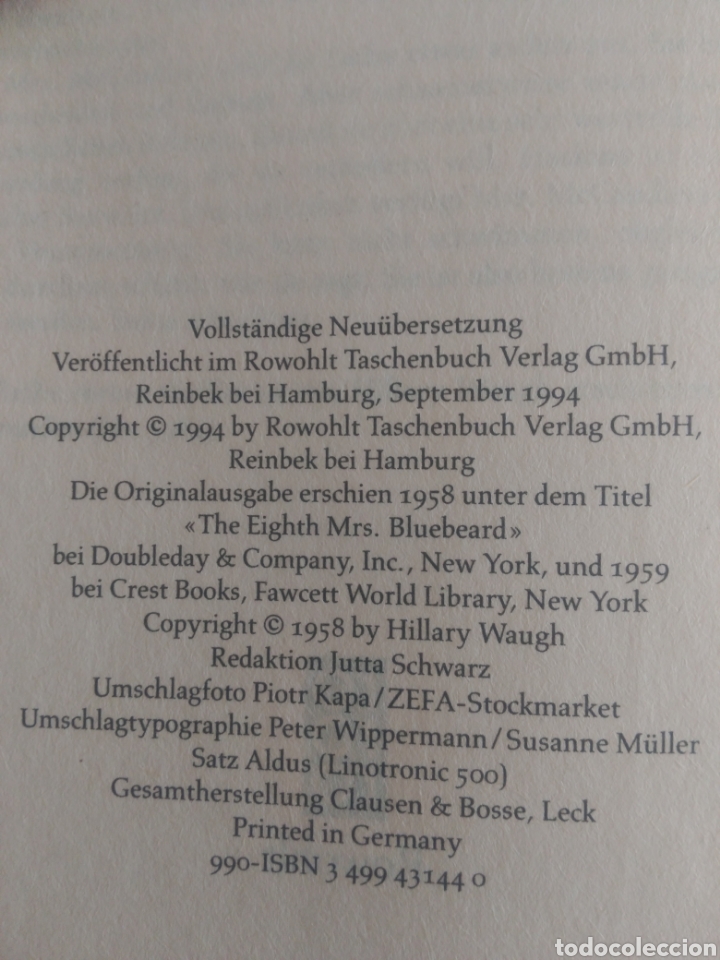 Libros de segunda mano: Die achte Mrs Blaubart. Hillary Waugh - Foto 3