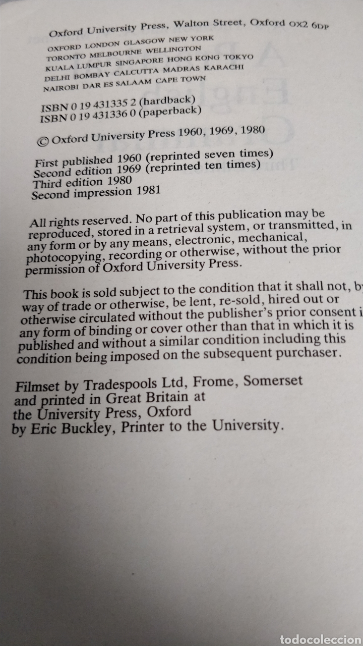 Libros de segunda mano: A Practical English Grammar. A. J. Thompson y A. V. Martinet - Foto 2