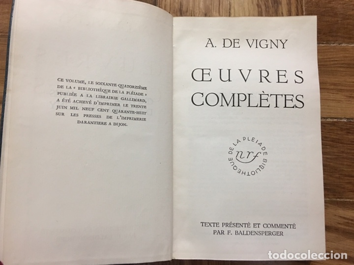 Libros de segunda mano: Alfred de Vigny ed PL&Eacute;IADE - Foto 7