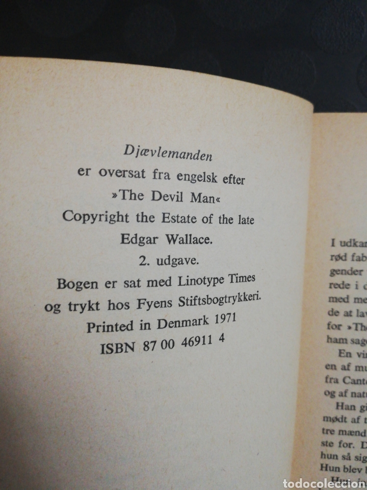 Libros de segunda mano: Djaevlemanden. Edgar Wallace - Foto 4