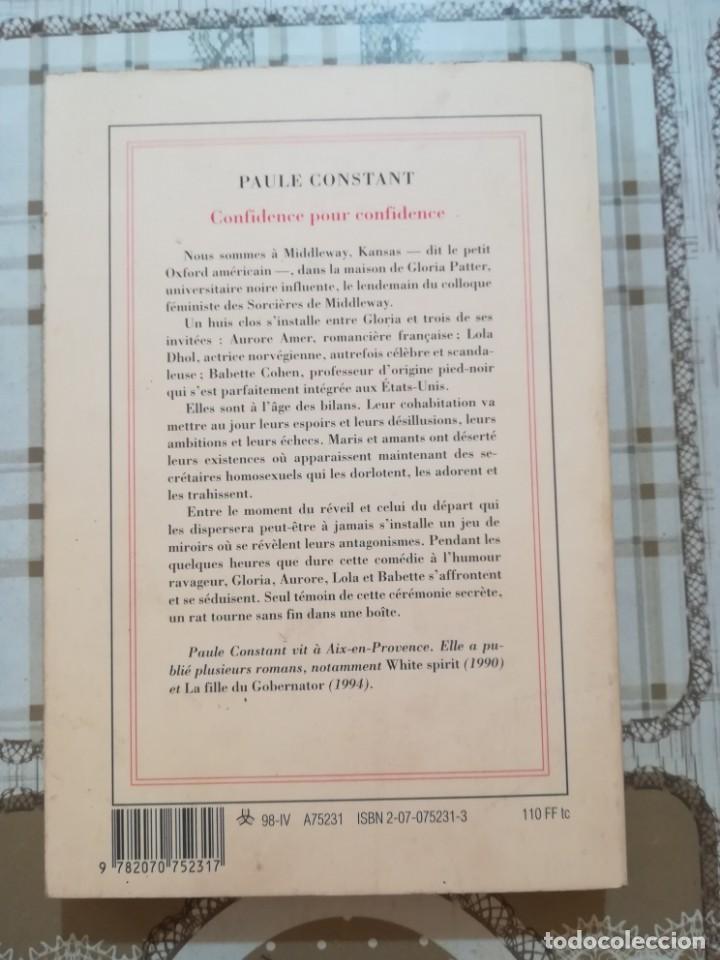 Libros de segunda mano: Confidence pour confidence - Paule Constant - en franc&eacute;s - Foto 2