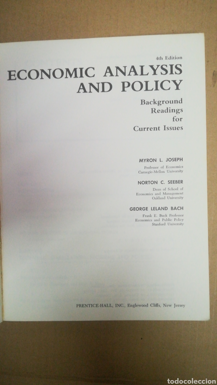 Libros de segunda mano: ECONOMIC ANALYSIS AND POLICY. 1974. - Foto 6