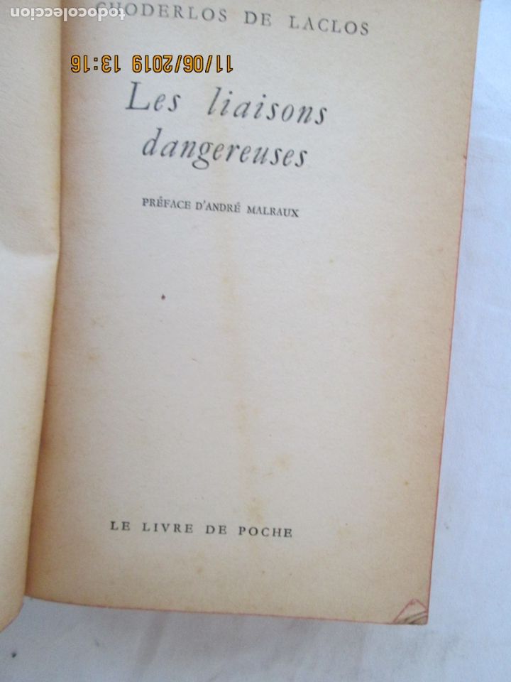 Libros de segunda mano: LES LIAISONS DANGEREUSES - CHODERLOS DE LACLOS - LIB. GALLIMARD 1952 - TEXTE INT&Eacute;GRAL. - Foto 2