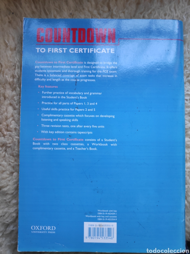 Libros de segunda mano: Workbook with key and tapescripts - Countdown to first certificate - Oxford - Foto 2