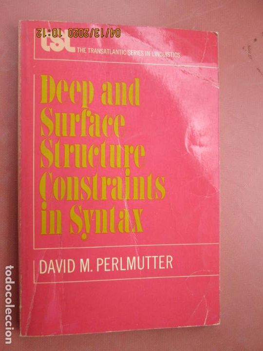 Libros de segunda mano: DEEP AND SURFACE STRUCTURE CONSTRAINTS IN SYNTAX - DAVID M. PERLMUTTER - 1971 - USA. - Foto 1