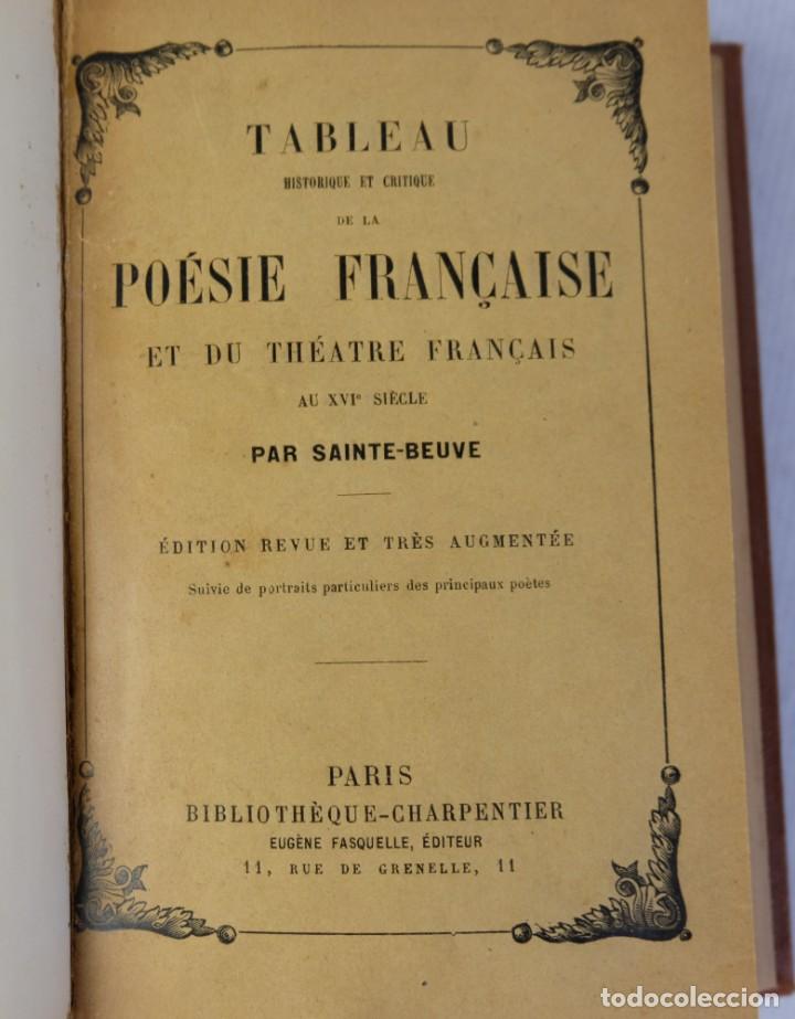 Second hand books: Tableau de la Po&eacute;sie Fran&ccedil;aise-Sainte-Beuve-Biblioth&egrave;que-Charoentier