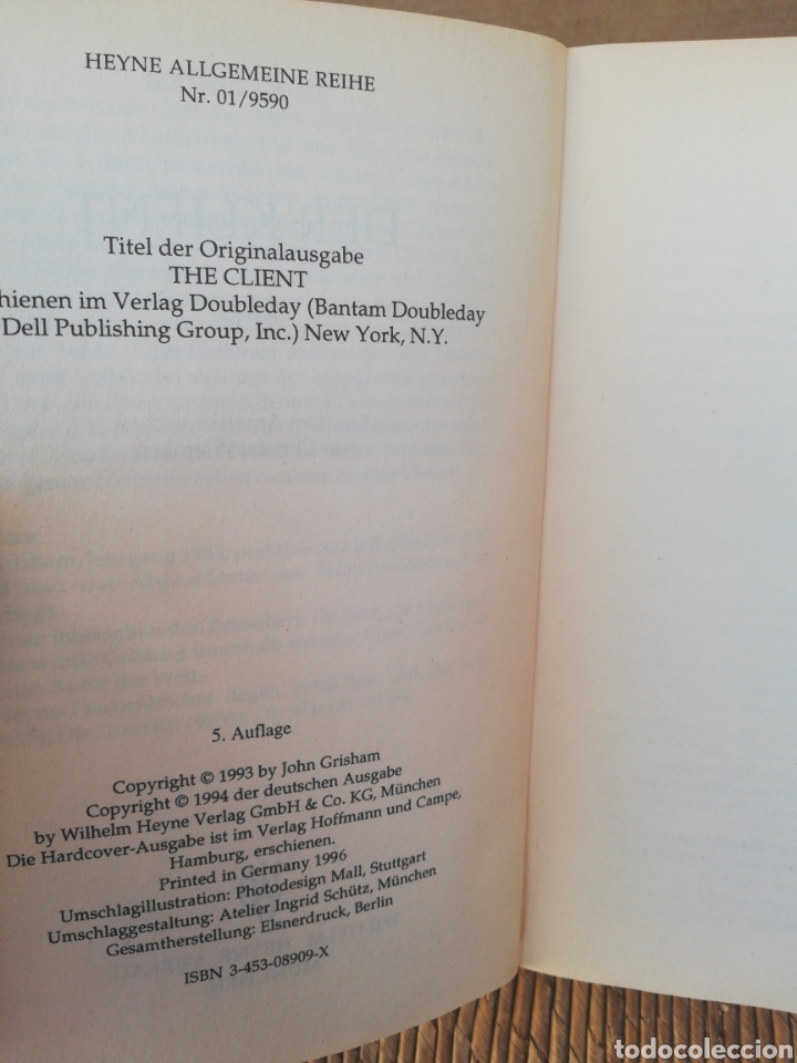 Libros de segunda mano: Der Klient. John Grisham - Foto 2