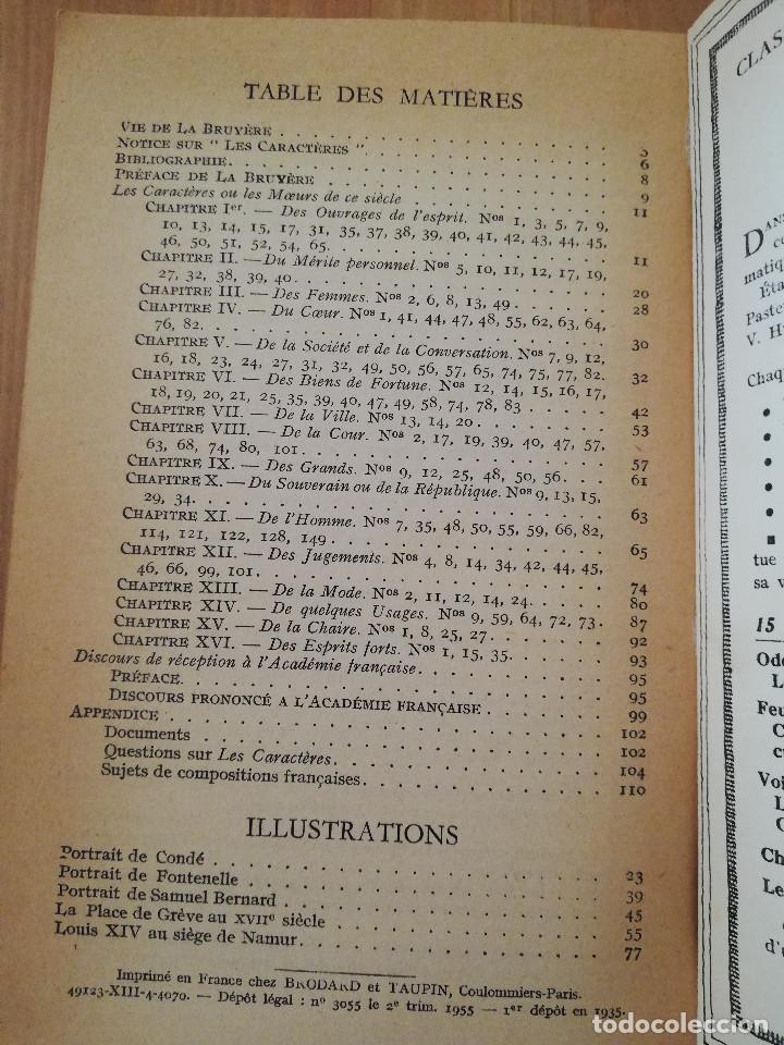 Libros de segunda mano: LES CARACT&Egrave;RES (LA BRUY&Egrave;RE) - Foto 3