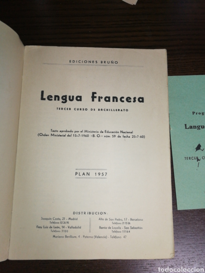 Libros de segunda mano: LENGUA FRANCESA,1957,CON PROGRAMA,EDICIONES BRU&Ntilde;O. - Foto 2