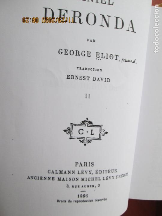 Libros de segunda mano: DANIEL DERONDA VOLUME 2 - GEORGE ELIOT - Foto 2