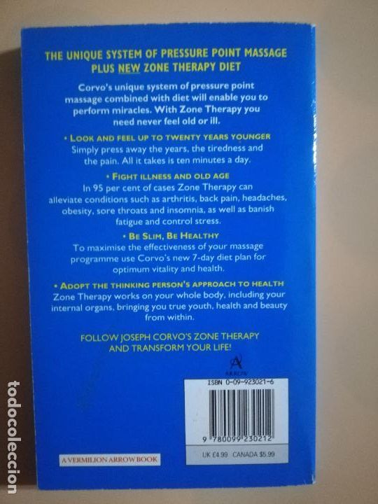 Libros de segunda mano: ZONE THERAPY. JOSEPH CORVO&acute;S. 1993. - Foto 3
