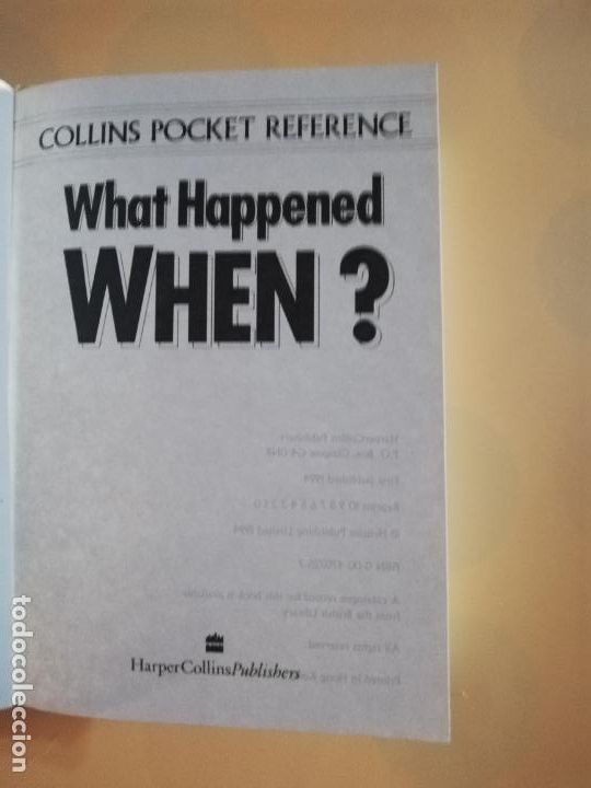 Libros de segunda mano: WHAT HAPPENED WHEN?. COLLINS POCKET REFERENCE. 1994. - Foto 2