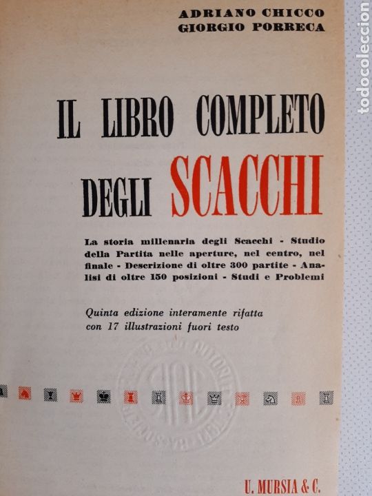 Libros de segunda mano: IL LIBRO COMPLETO DEGLI SCACCHI - Foto 1