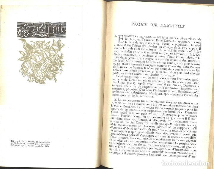 Libros de segunda mano: Descartes. Discours de la m&eacute;thode. En franc&eacute;s, 1937 - Foto 2