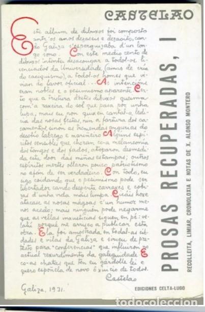 Libros de segunda mano: CASTELAO. PROSAS RECUPERADAS - Foto 1