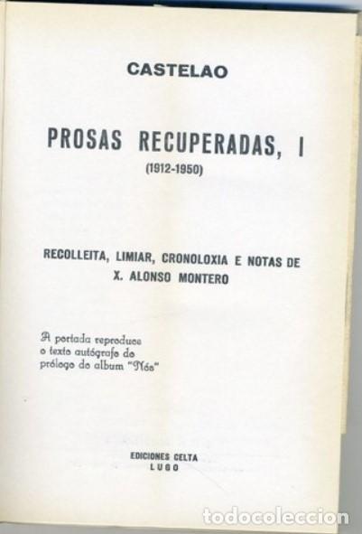 Libros de segunda mano: CASTELAO. PROSAS RECUPERADAS - Foto 2