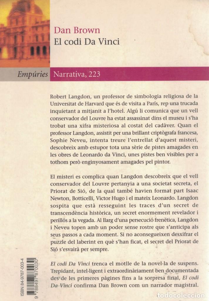 Libros de segunda mano: Dan Brown, El codi Da Vinci / Italiano - Foto 2