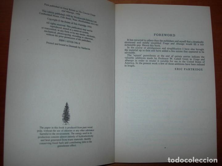 Libros de segunda mano: BOOK OF USAGE & ABUSAGE / ERIC PARTRIDGE / INGL&Eacute;S - Foto 3