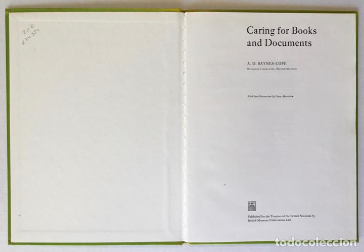 Libros de segunda mano: CARING FOR BOOKS AND DOCUMENTS. - BAYNES-COPE, A. D. - Foto 2