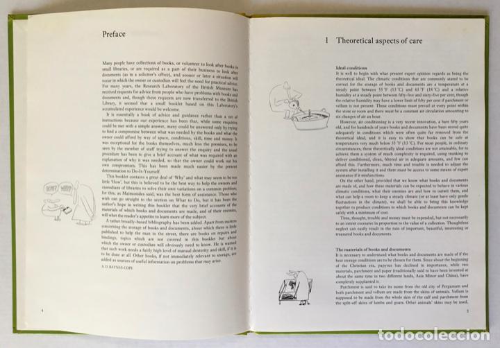 Libros de segunda mano: CARING FOR BOOKS AND DOCUMENTS. - BAYNES-COPE, A. D. - Foto 3