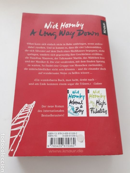 Libros de segunda mano: A long way down, Nick Hornby, 2006, alem&aacute;n - Foto 4