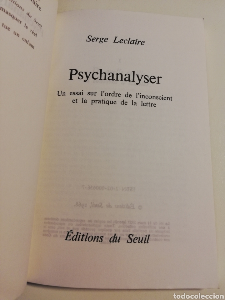 Libros de segunda mano: PSYCHANALYSER (SERGE LECLAIRE) - Foto 2