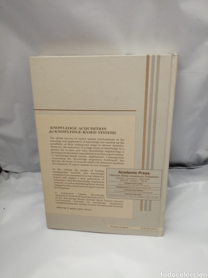 Libros de segunda mano: KNOWLEDGE ACQUISITION FOR KNOWLEDGE-BASED SYSTEMS: KNOWLEDGE-BASED SYSTEMS, VOLUME 1 - Foto 2