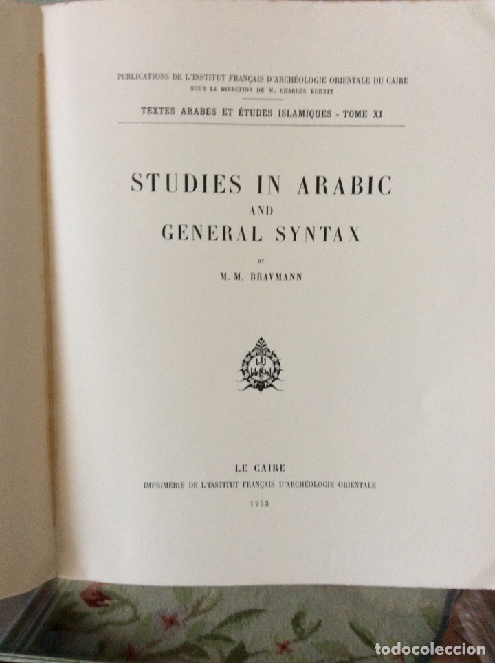 Libros de segunda mano: STUDIES IN ARABIC AND GENERAL SYNTAX. M.M. BRAVMANN - Foto 2
