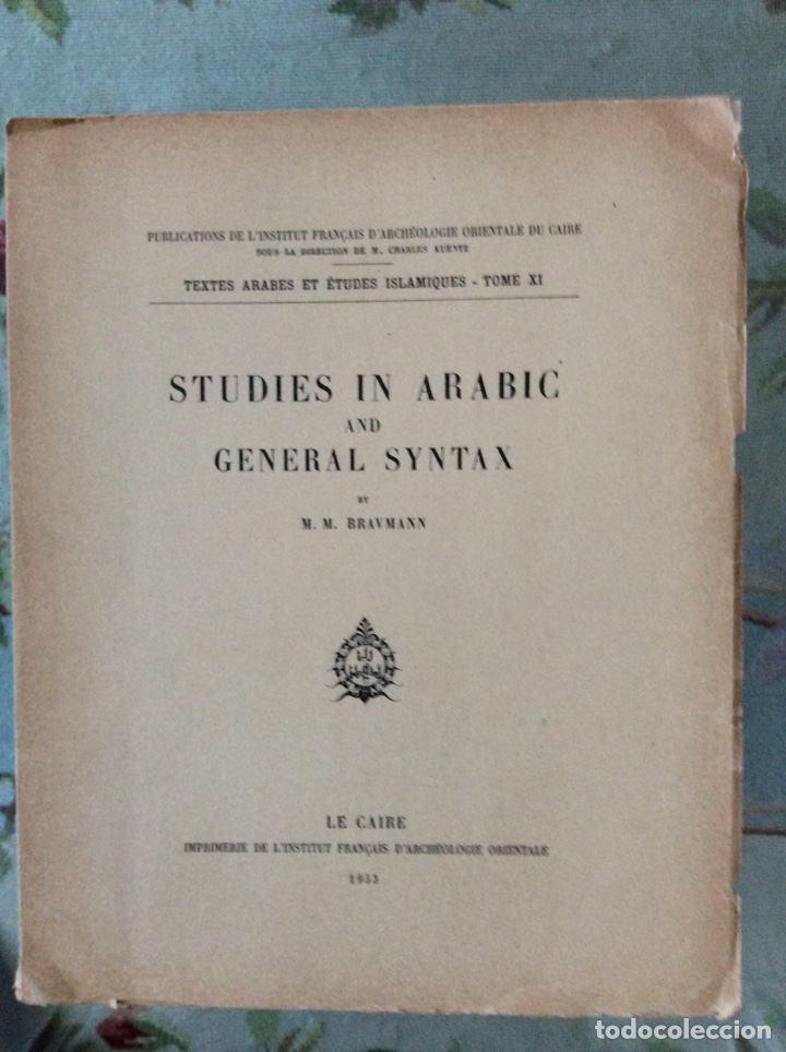 Libros de segunda mano: STUDIES IN ARABIC AND GENERAL SYNTAX. M.M. BRAVMANN - Foto 1