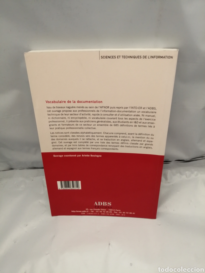 Libros de segunda mano: INTD-ER. VOCABULAIRE DE LA DOCUMENTATION - Foto 2