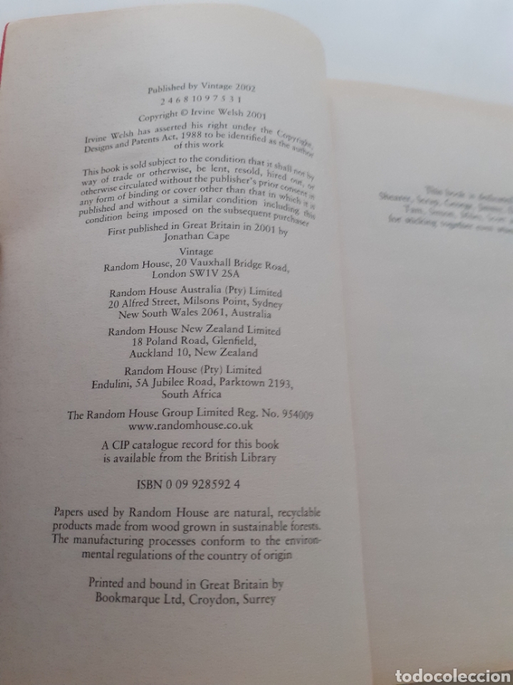 Libros de segunda mano: Glue, Irvine Welsh, ingl&eacute;s 2002 - Foto 3