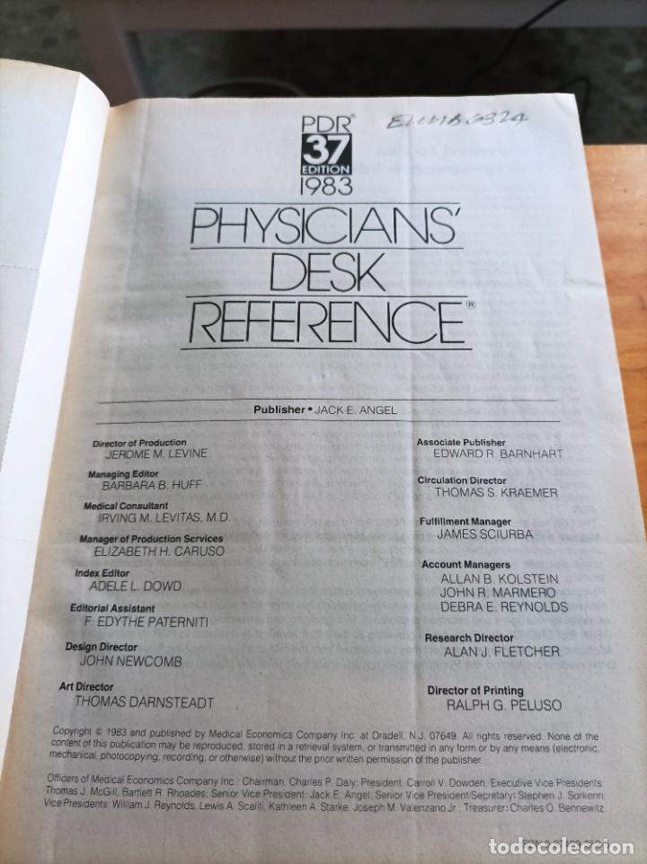 Libros de segunda mano: PHYSICIANS DESK REFERENCE.PDR 37 EDIT,1983.INDICE - Foto 2