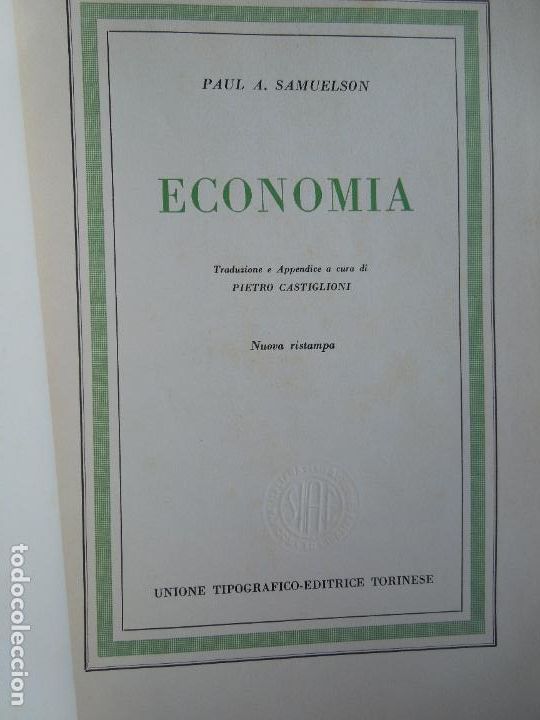 Libros de segunda mano: ECONOMIA - PAUL A. SAMUELSON - UNIONE TIPOGRAFICO-EDITRICE TORINESE 1948. - Foto 4