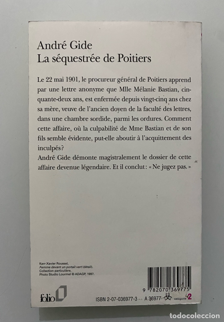 Libros de segunda mano: La s&eacute;questr&eacute;e de Poitiers - GIDE, Andr&eacute; - Foto 2