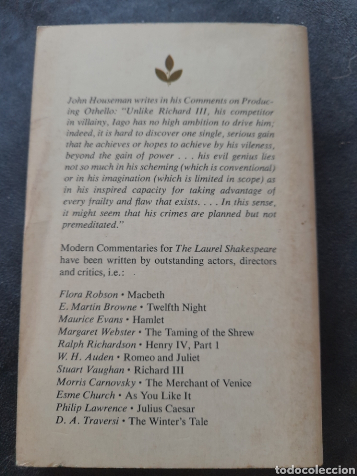 Libros de segunda mano: Otello. The laurel Shakespeare - Foto 2